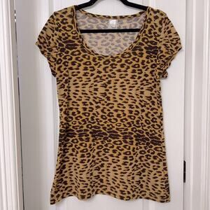 Cleek cheetah leopard print top size L